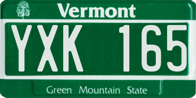 VT license plate YXK165