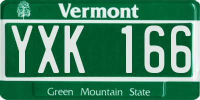 VT license plate YXK166