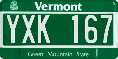 VT license plate YXK167