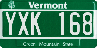 VT license plate YXK168