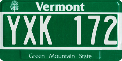VT license plate YXK172