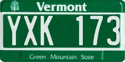VT license plate YXK173