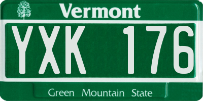 VT license plate YXK176