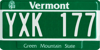 VT license plate YXK177