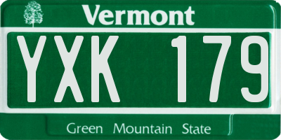 VT license plate YXK179