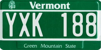 VT license plate YXK188