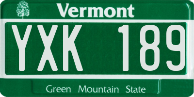 VT license plate YXK189