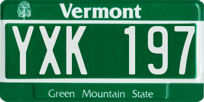 VT license plate YXK197