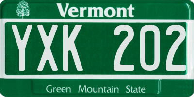 VT license plate YXK202
