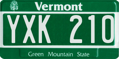 VT license plate YXK210