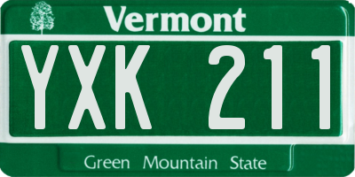 VT license plate YXK211