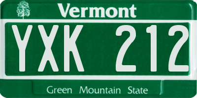 VT license plate YXK212