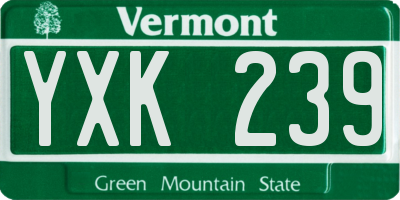 VT license plate YXK239