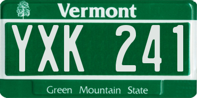 VT license plate YXK241