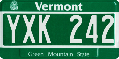VT license plate YXK242