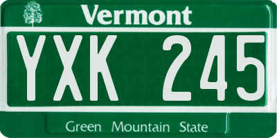 VT license plate YXK245