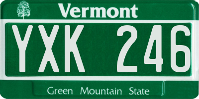 VT license plate YXK246