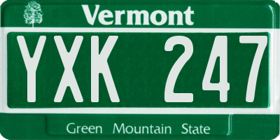 VT license plate YXK247