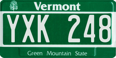 VT license plate YXK248