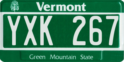 VT license plate YXK267