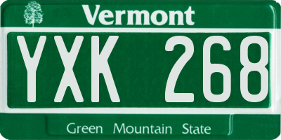 VT license plate YXK268