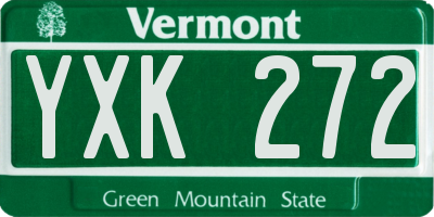 VT license plate YXK272