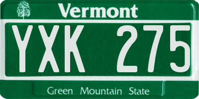 VT license plate YXK275