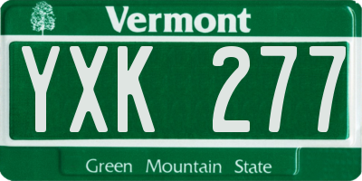 VT license plate YXK277