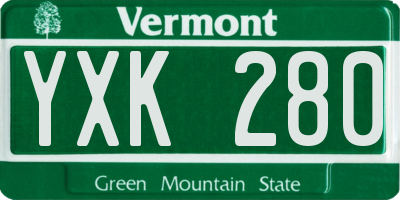 VT license plate YXK280