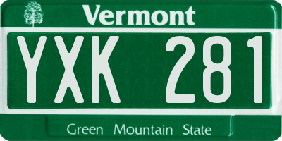 VT license plate YXK281