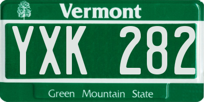 VT license plate YXK282