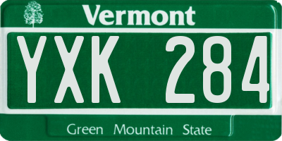 VT license plate YXK284