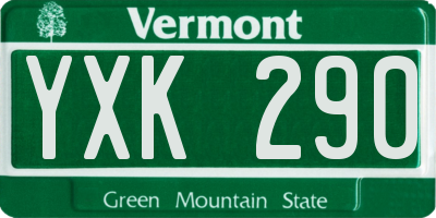 VT license plate YXK290