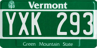 VT license plate YXK293