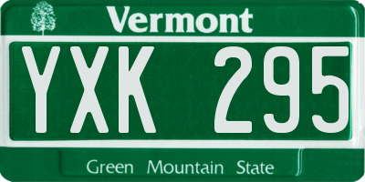 VT license plate YXK295