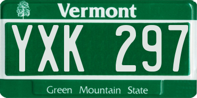 VT license plate YXK297