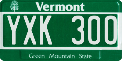 VT license plate YXK300