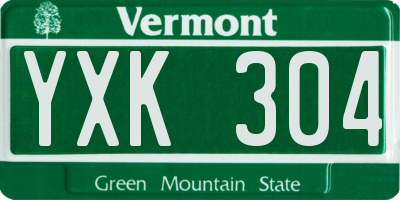 VT license plate YXK304