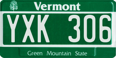 VT license plate YXK306