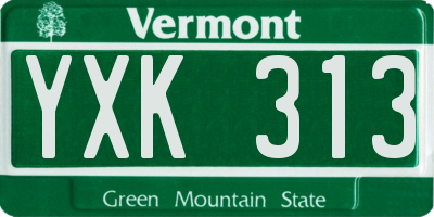 VT license plate YXK313