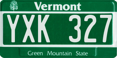 VT license plate YXK327