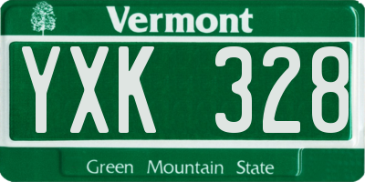 VT license plate YXK328