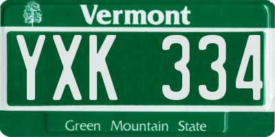 VT license plate YXK334