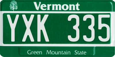 VT license plate YXK335