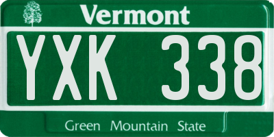 VT license plate YXK338