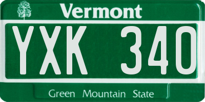 VT license plate YXK340