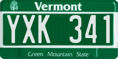 VT license plate YXK341