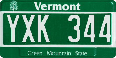 VT license plate YXK344