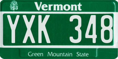 VT license plate YXK348