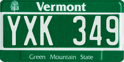 VT license plate YXK349